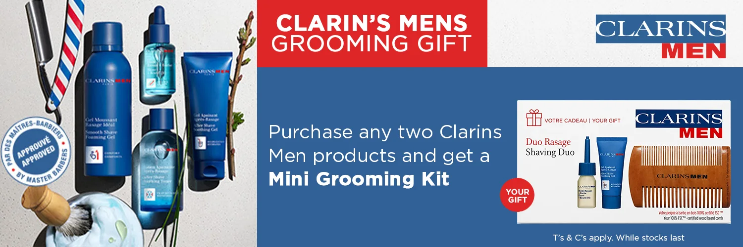 ASCOT 1500x500 px Clarins Promo Grooming Kit